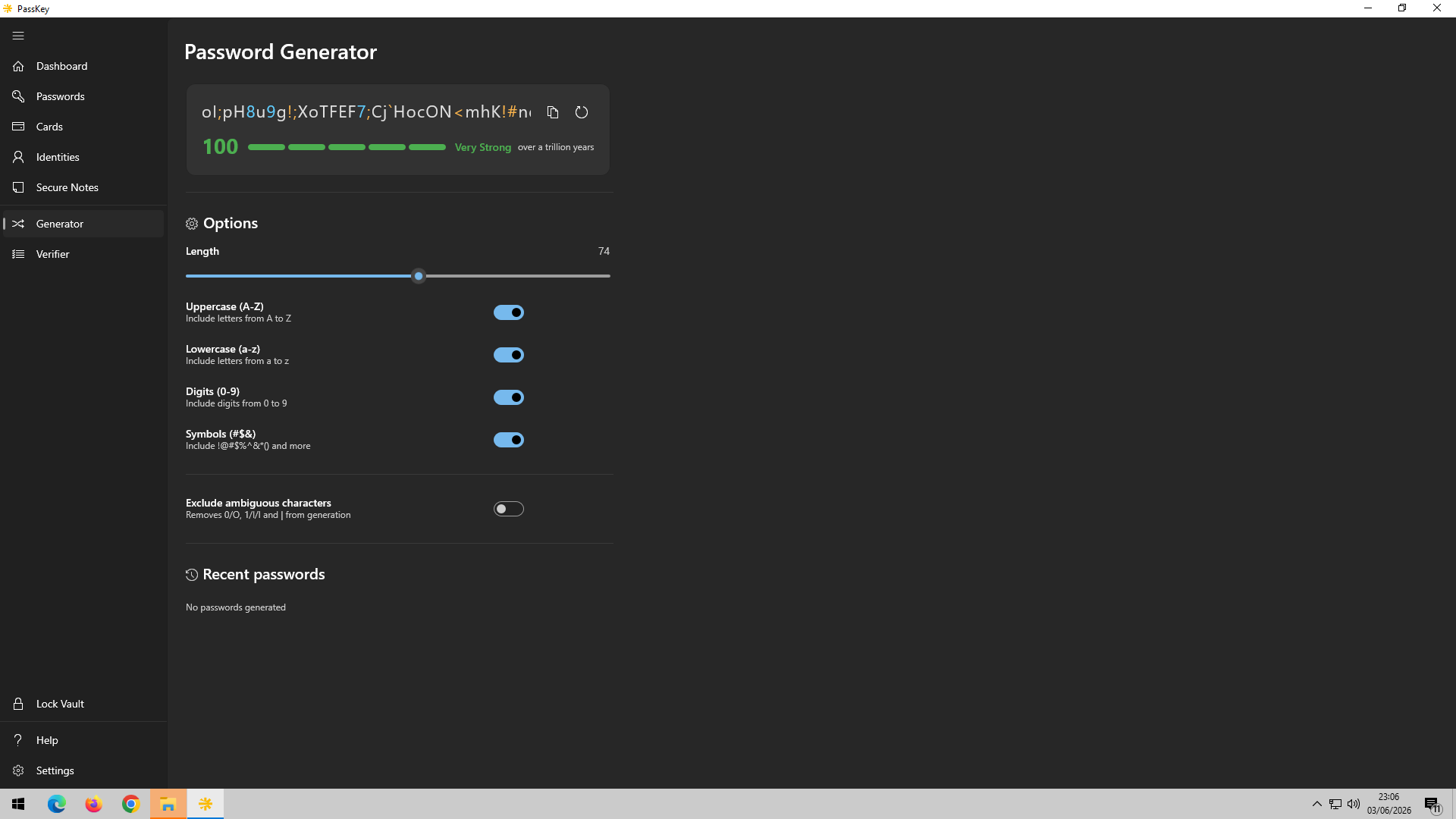 Strong password generator
